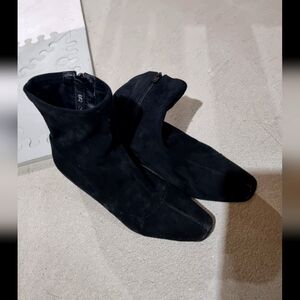 FREE w/purchase. Black suede Anklet boots